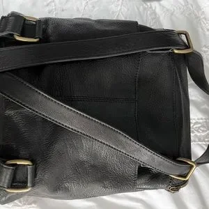 Fat Face Black Leather Bag  2 in 1 Rucksack/Cross Body Backpack Fat Face | Bags | Fat Face Black Leather Bag 2 In  main image 3